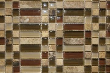 Glass & Marble Mosaic Tiles (1/2" X 1/2" & 1/2" X 2" ) NO.90C