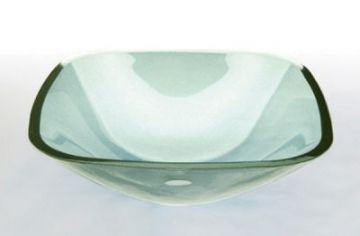 Tempered Clear Square Glass Basin - JADE390