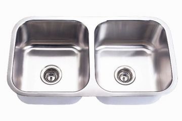 Undermount 32-1/2" Double Bowl Stainless Steel Sink - JADE-502A