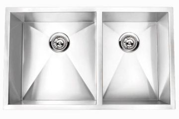Undermount 32" Double Bowl Rectangle Stainless Steel Sink - JADE-RR3219BL