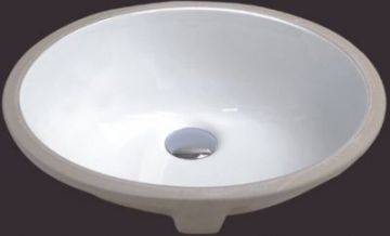 White 18" Oval Porcelain Ceramic Undermount Sink - JADE2402