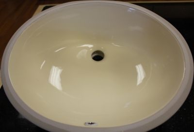 Beige 19" Oval Porcelain Ceramic Undermount Bathroom Sink - JADE2401B