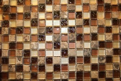 Glass & Marble Mosaic Tiles (1/2" X 1/2") NO.93