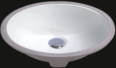 White 15" Oval Porcelain Ceramic Undermount Bathroom Sink - JADE2436