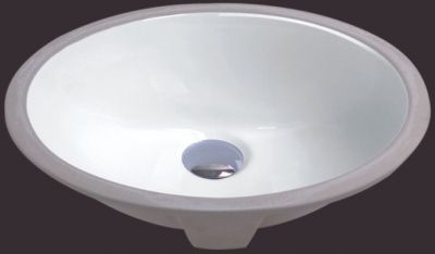 White 17" Oval Porcelain Ceramic Undermount Bathroom Sink - JADE2426