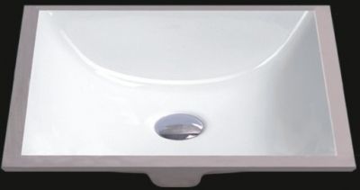 White 21" Oval Rectangular Ceramic Undermount Sink - JADE2412